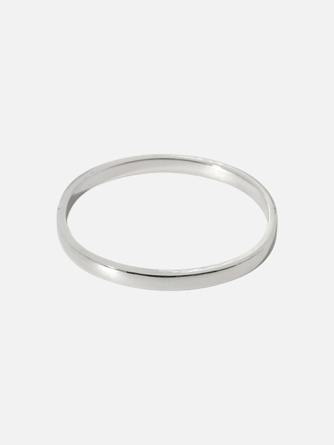 AQUASTREET 18K Silver Plated Waterproof Anti-Tarnish Minimal Plain Bangle Bracelet