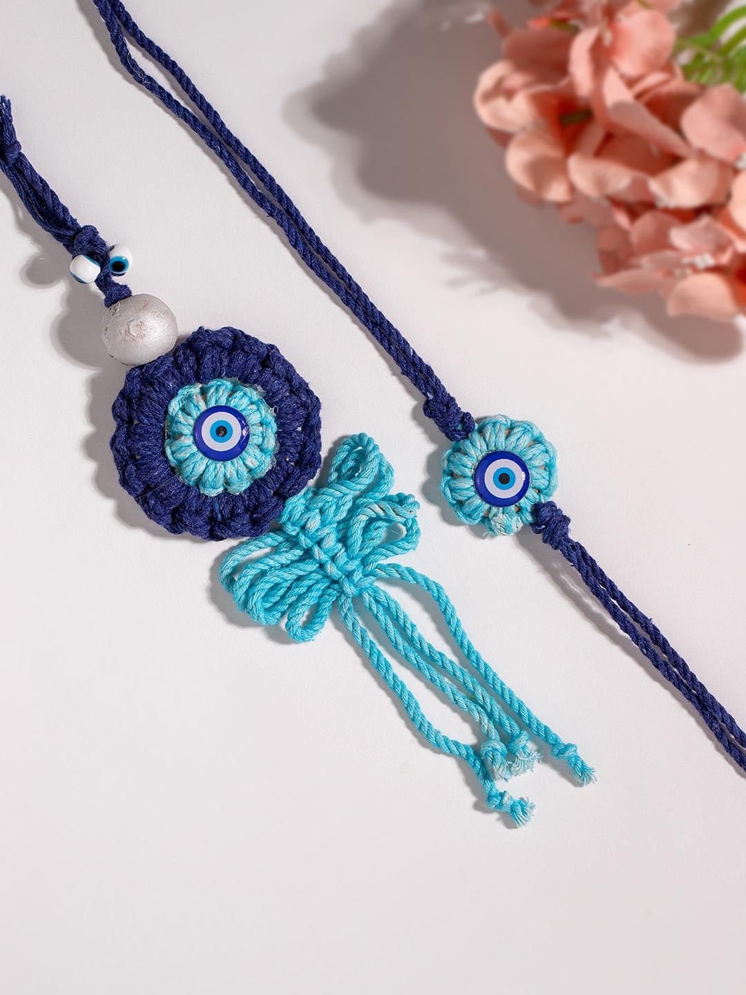 Voylla Nazar Evil Eye Crocheted Bhaiya Bhabhi Rakhi