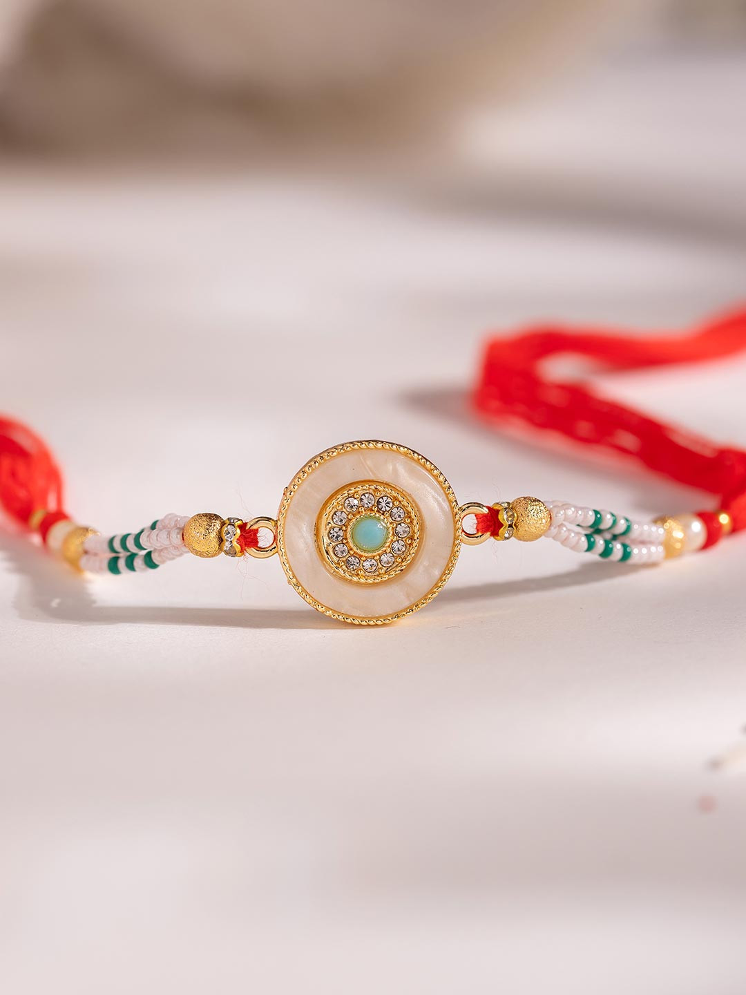 Voylla Regal Mother Of Pearl Designer Thread Rakhi