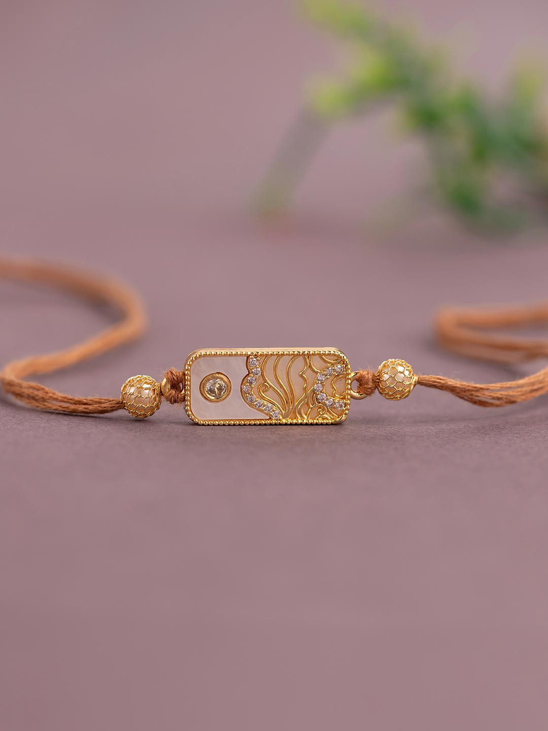 Voylla Timeless Sparkle American Diamond Studded Thread Rakhi