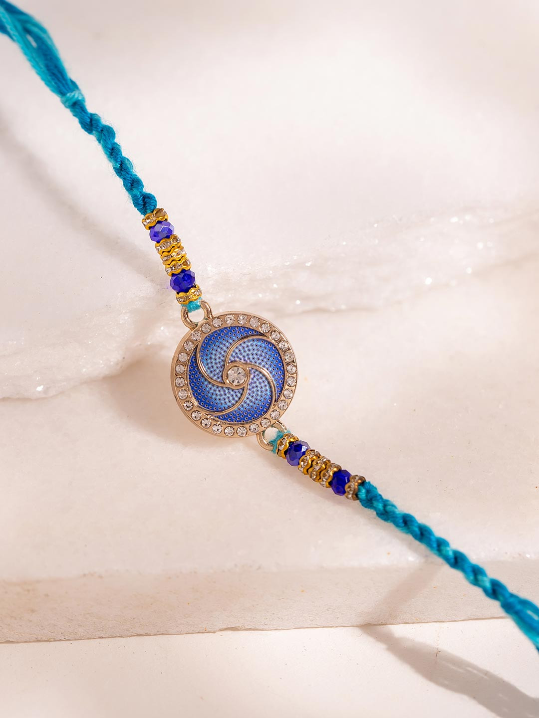 Voylla Dazzling Enameled Designer Stone Studded Thread Rakhi