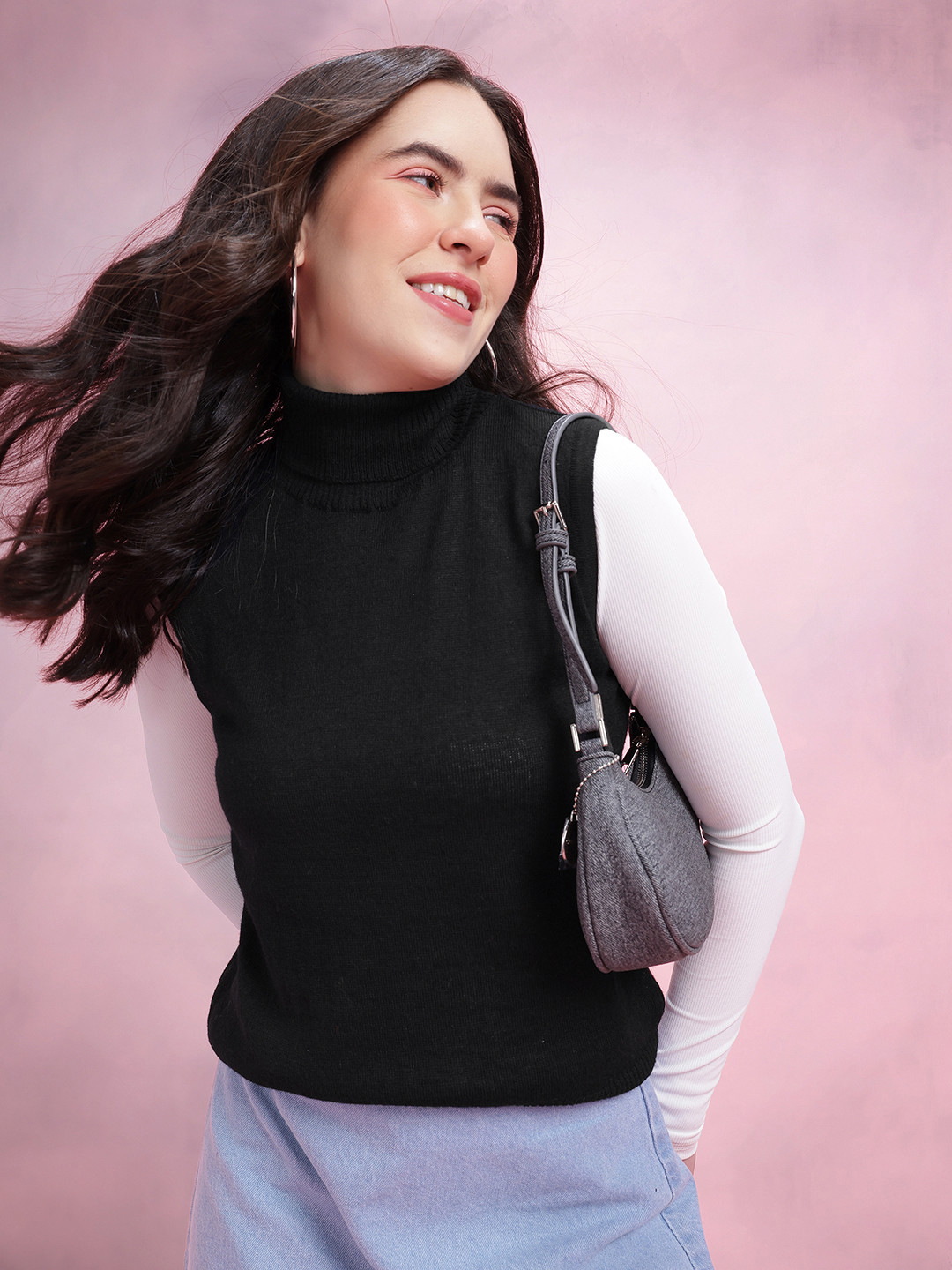 DressBerry Turtle Neck Sleeveless Pullover