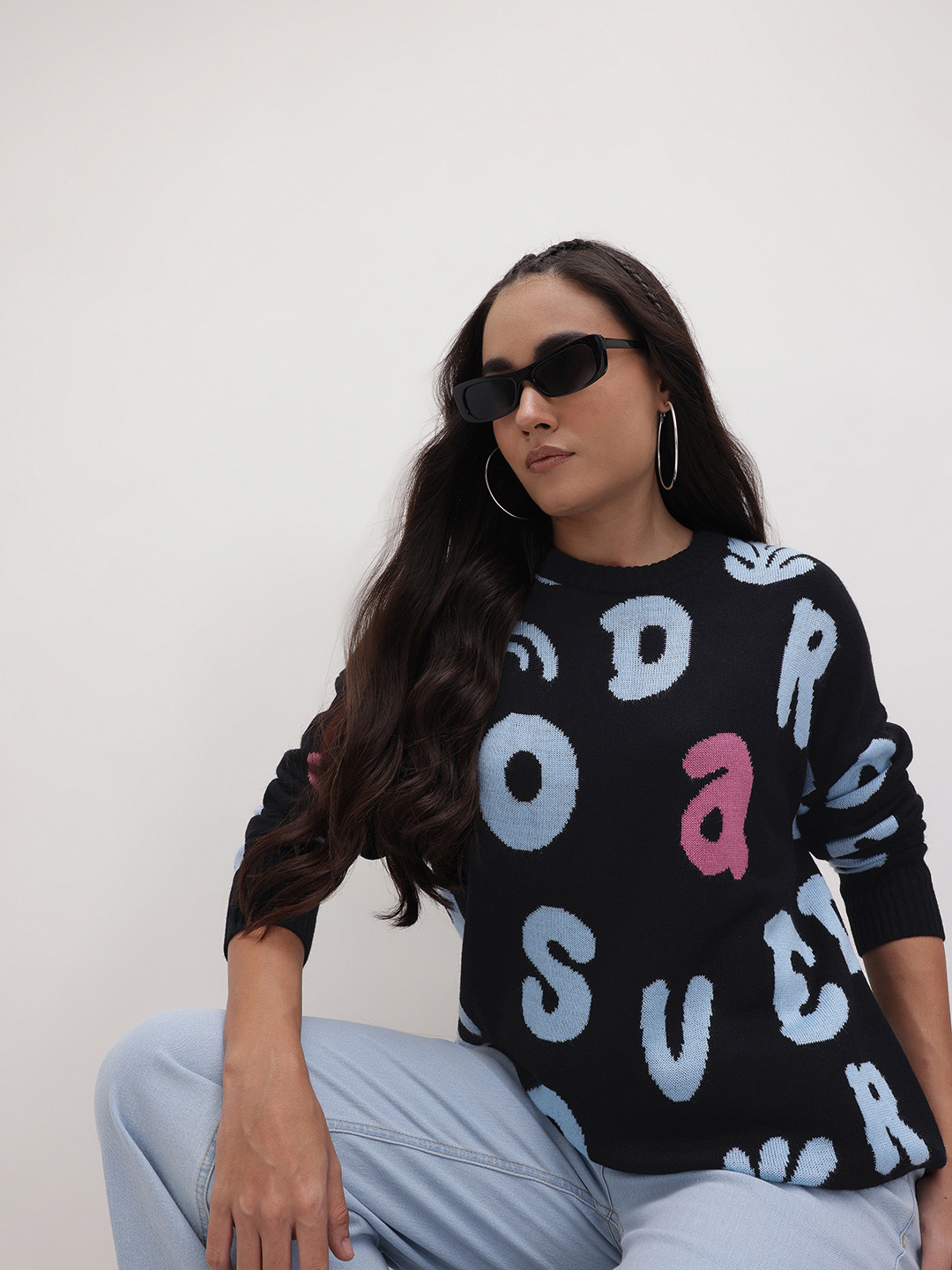 The Roadster Life Co. Typography Woven Design Pullover