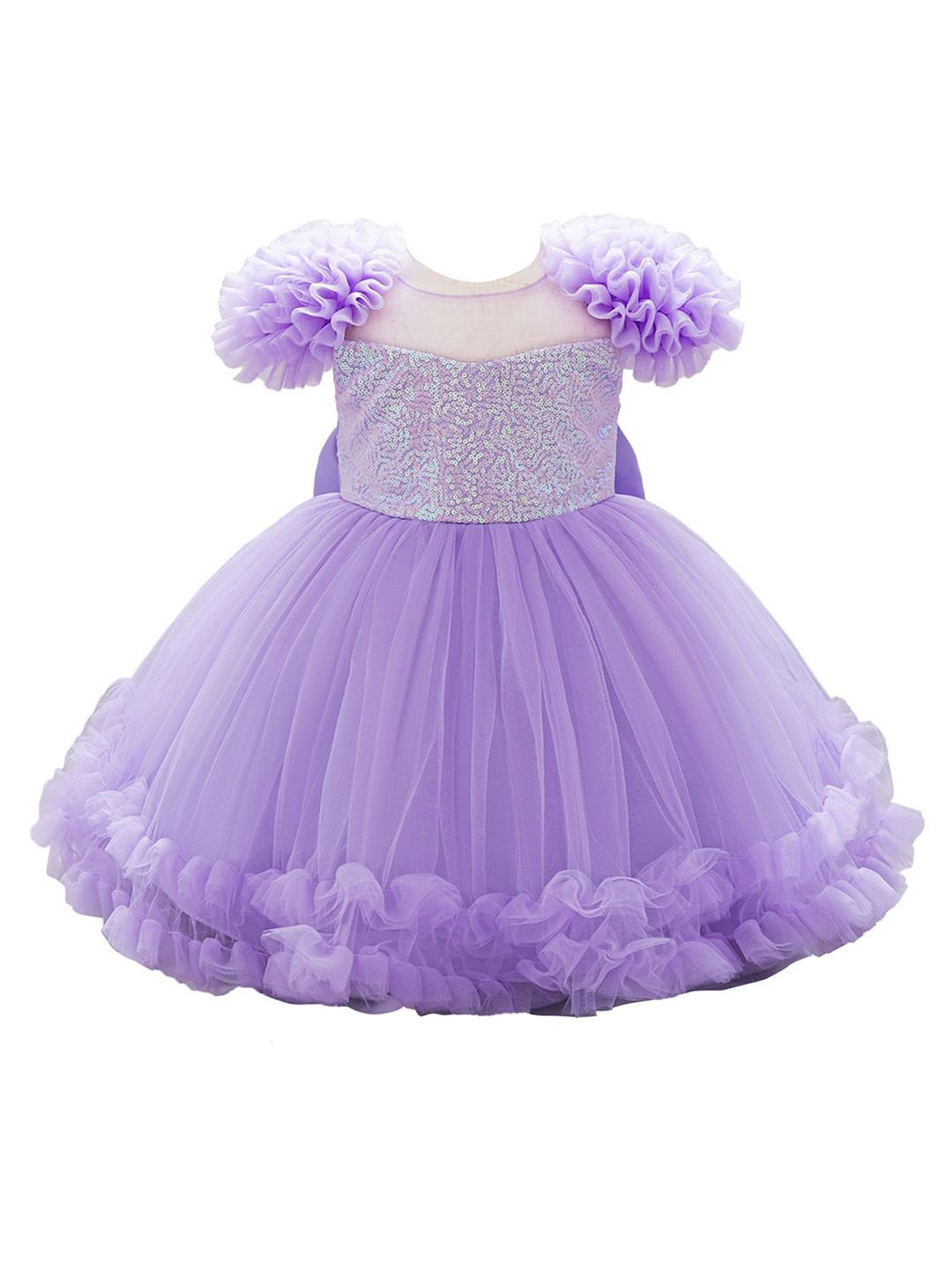 StyleCast x Revolte Flared Sleeve Ruffled Net Balloon Mini Dress