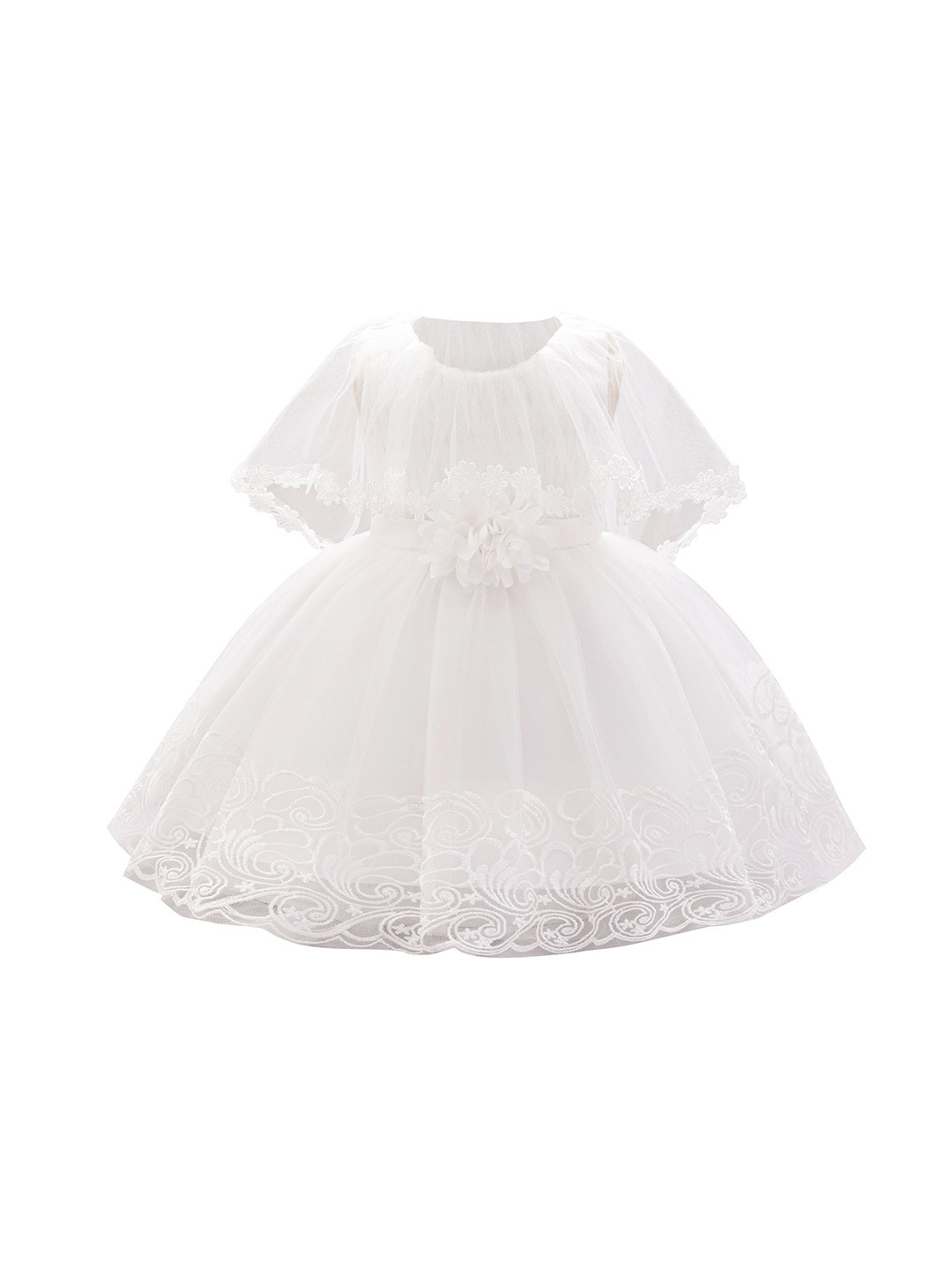 StyleCast x Revolte Flared Sleeve Applique Net Balloon Mini Dress