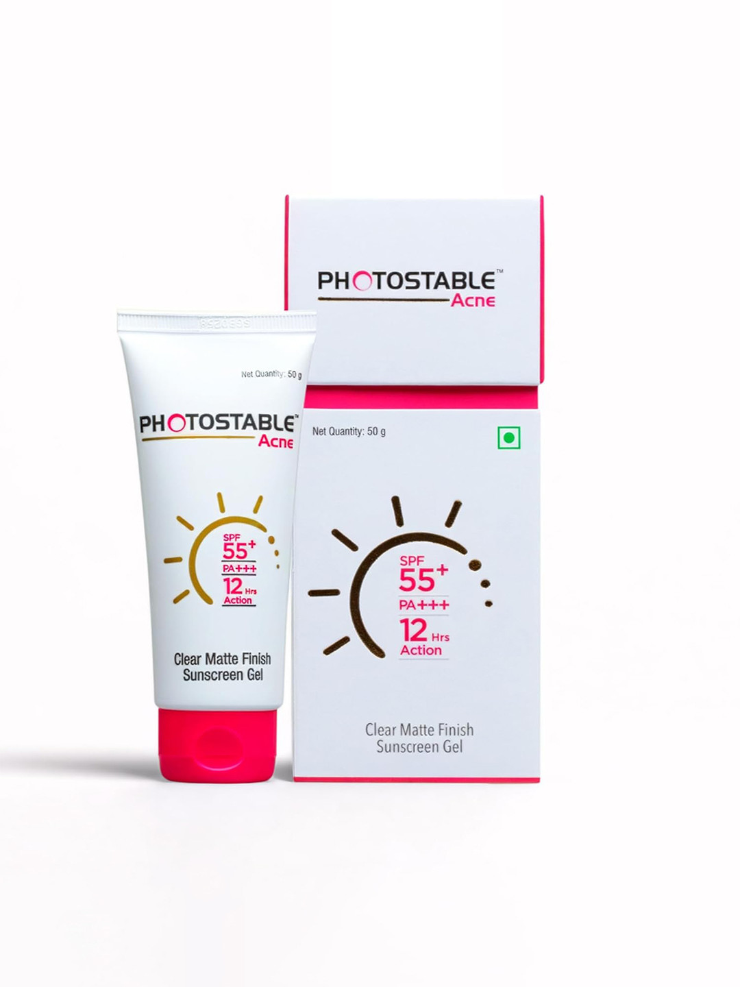Photostable Acne Face Sunscreen Gel With SPF 55+- 50 g