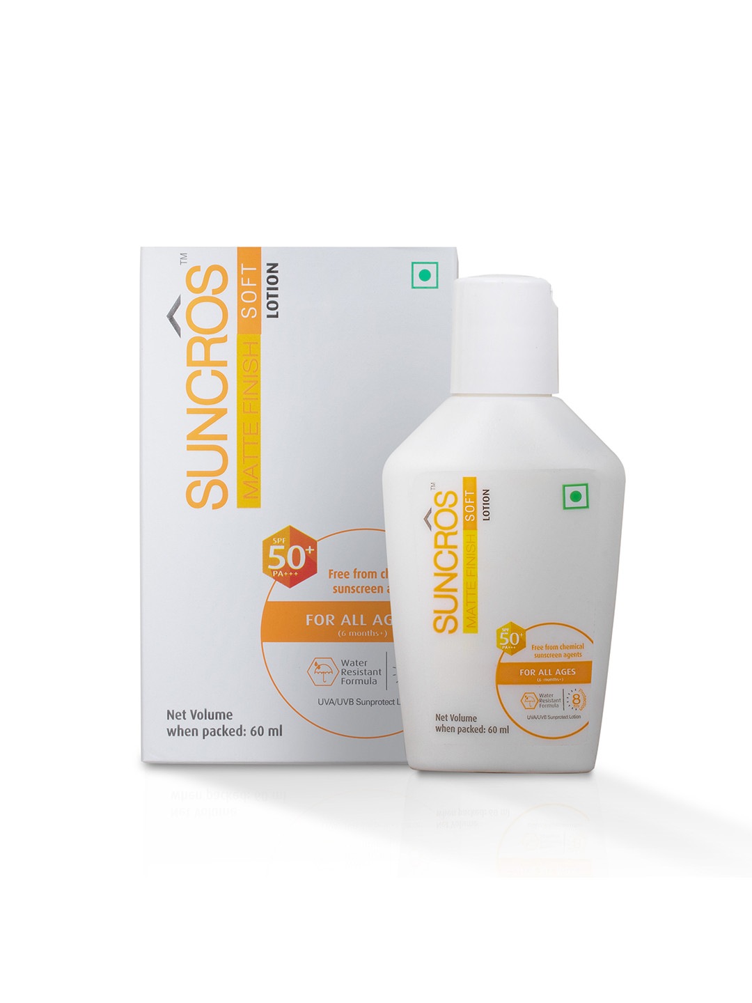 Suncros Matte Finish Face Sunscreen Soft Lotion With SPF 50+- 60 ml