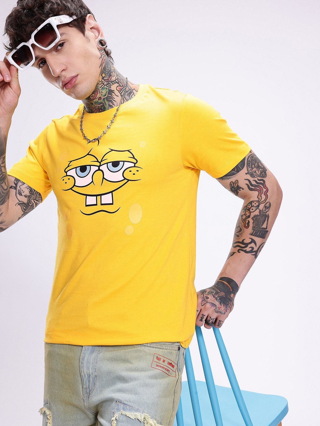 Kook N Keech Sponge Bob Graphic Printed Pure Cotton T-shirt