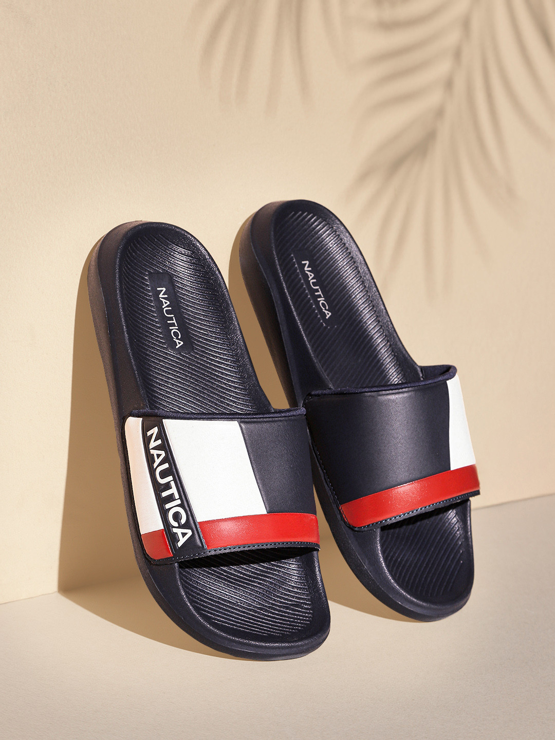 Nautica Men Brand Logo Printed Sliders