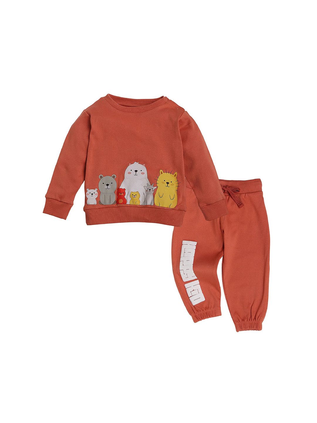 BONTOTS Infant Boys Animal Printed Organic Cotton Sweatshirt and Jogger Set