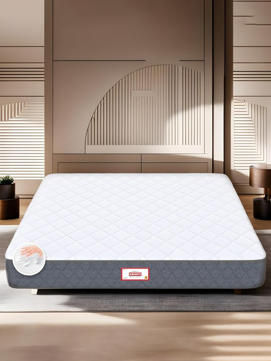 COIRFIT Twin Plus 5 Zone I-shape Tech.Memory Foam King Size 4 Inch Mattress (72X72)
