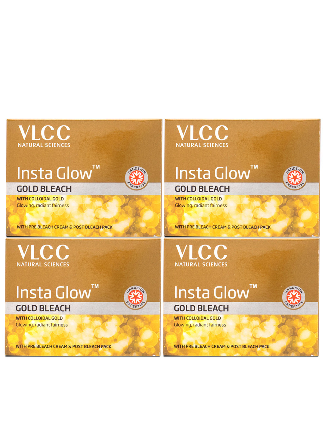 VLCC Set Of 4 Insta Glow Gold Bleach With Colloidal Gold - 30 g Each