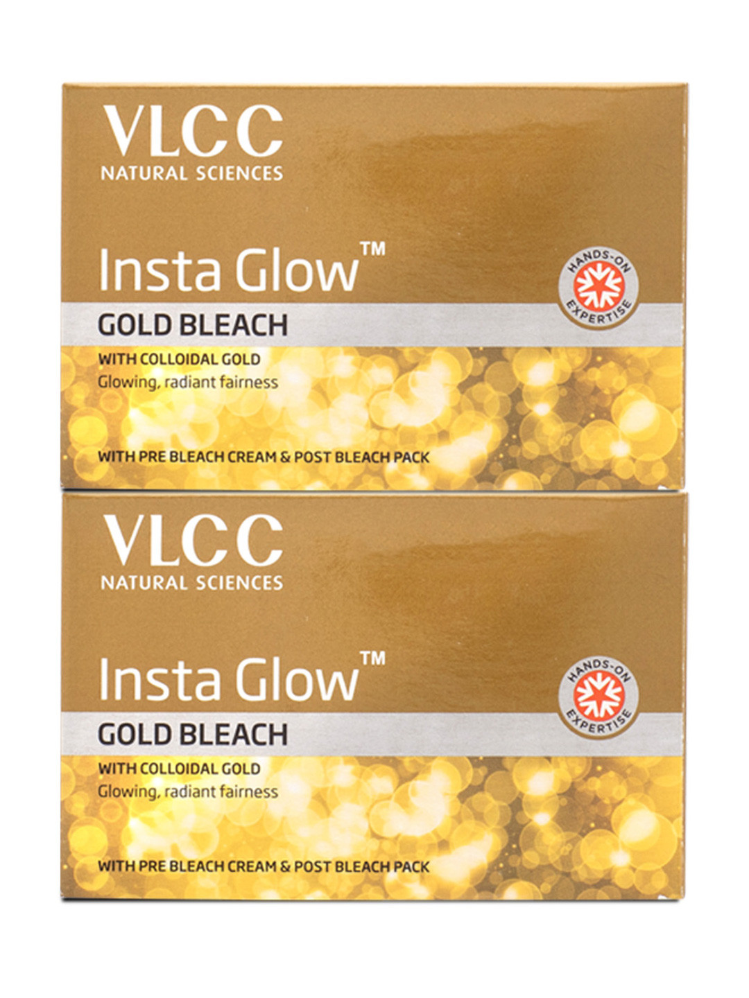 VLCC Set Of 2 Insta Glow Gold Bleach With  Colloidal Gold - 60 g Each