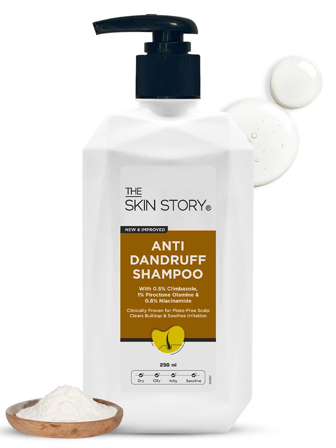 THE SKIN STORY Anti Dandruff Shampoo For Deeply Cleanses & Soothes- 250 ml