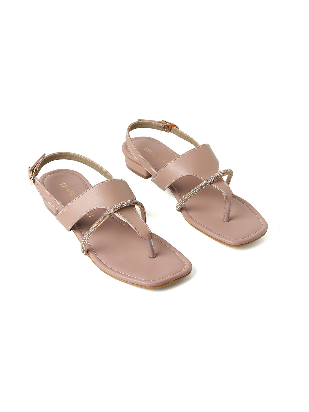 CHAAL CHALAN Aria Brown Daimond Strap Flats