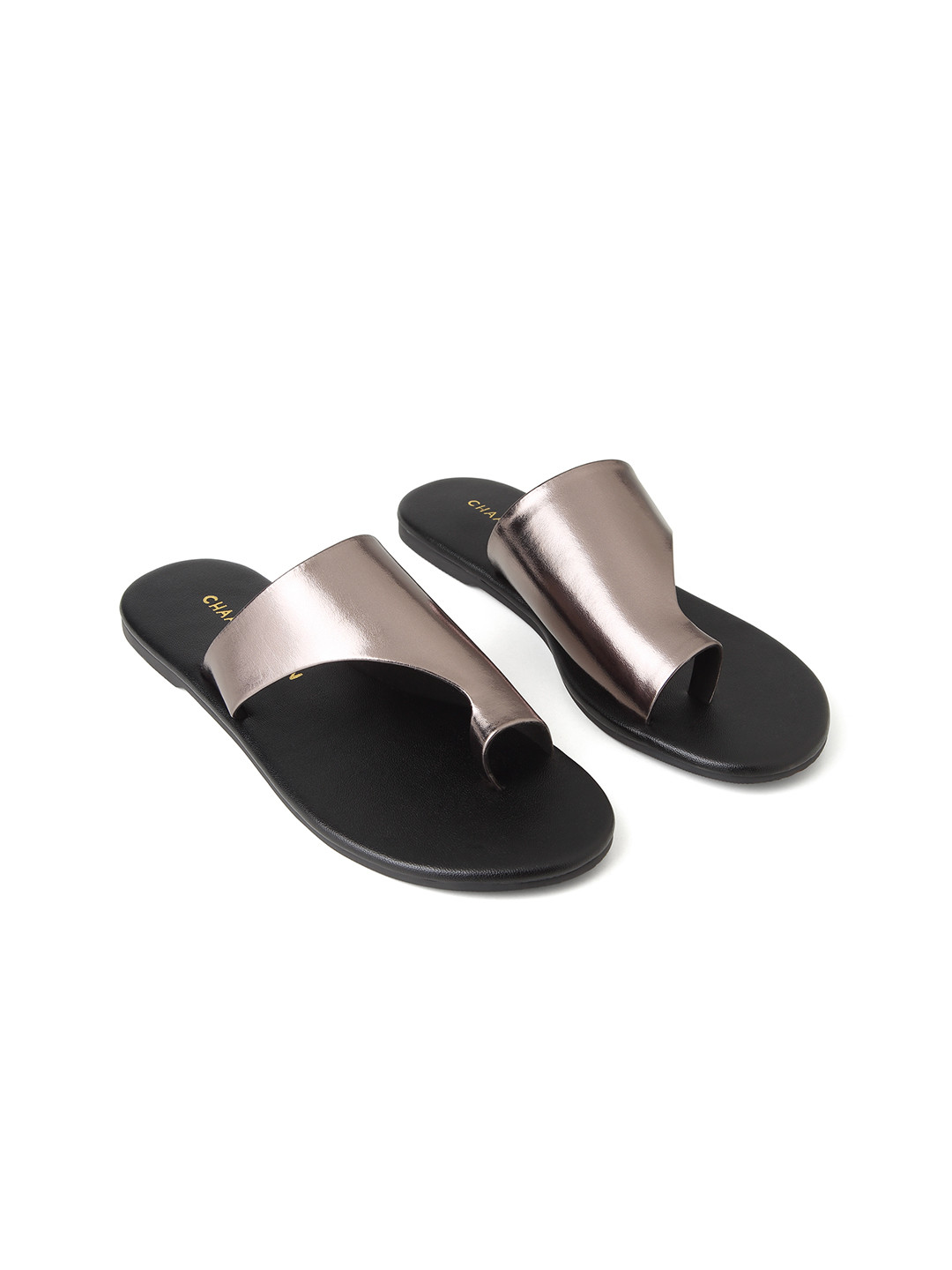CHAAL CHALAN Allison Black Shiny Flats