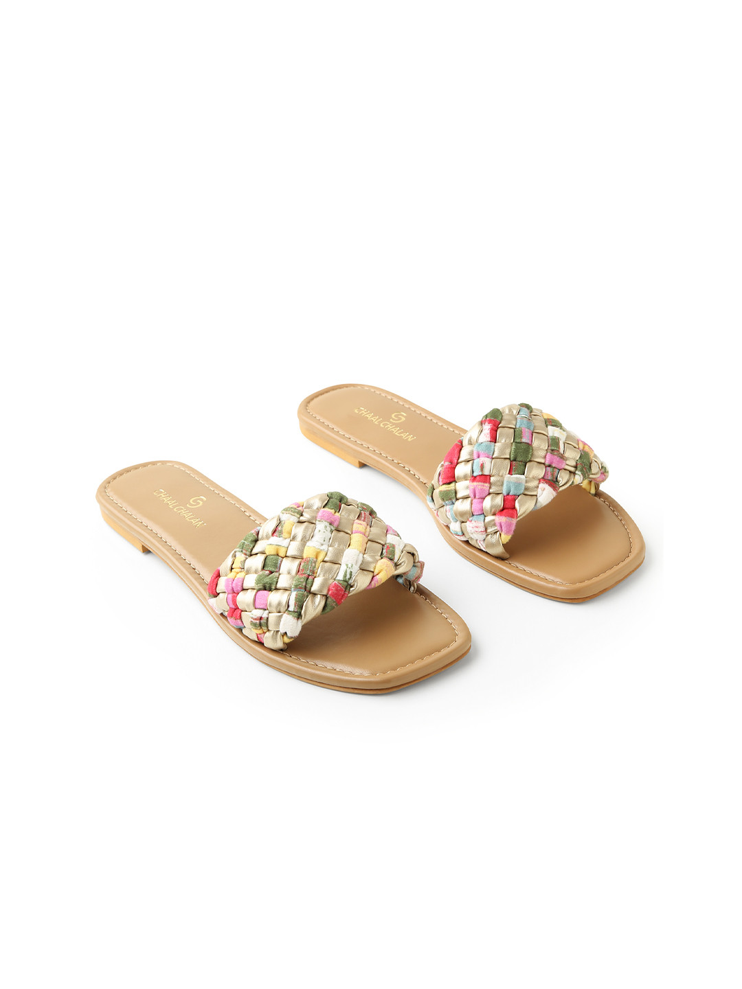 CHAAL CHALAN Envy Multi Dotted Strap Flats