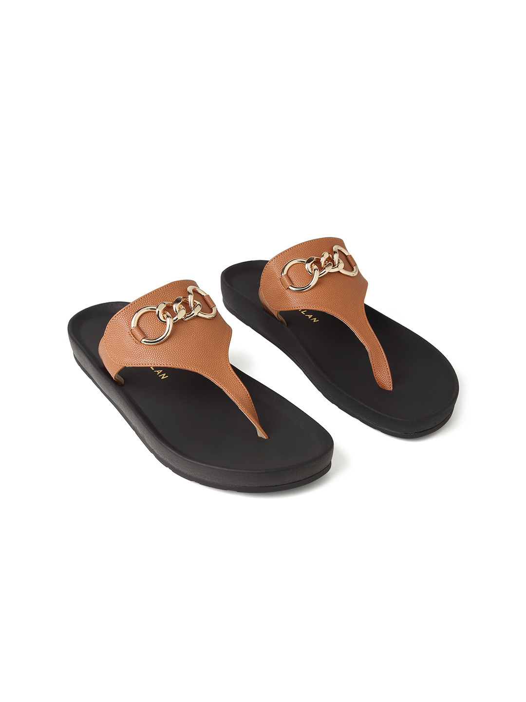 CHAAL CHALAN Ariel Beige Black Flats