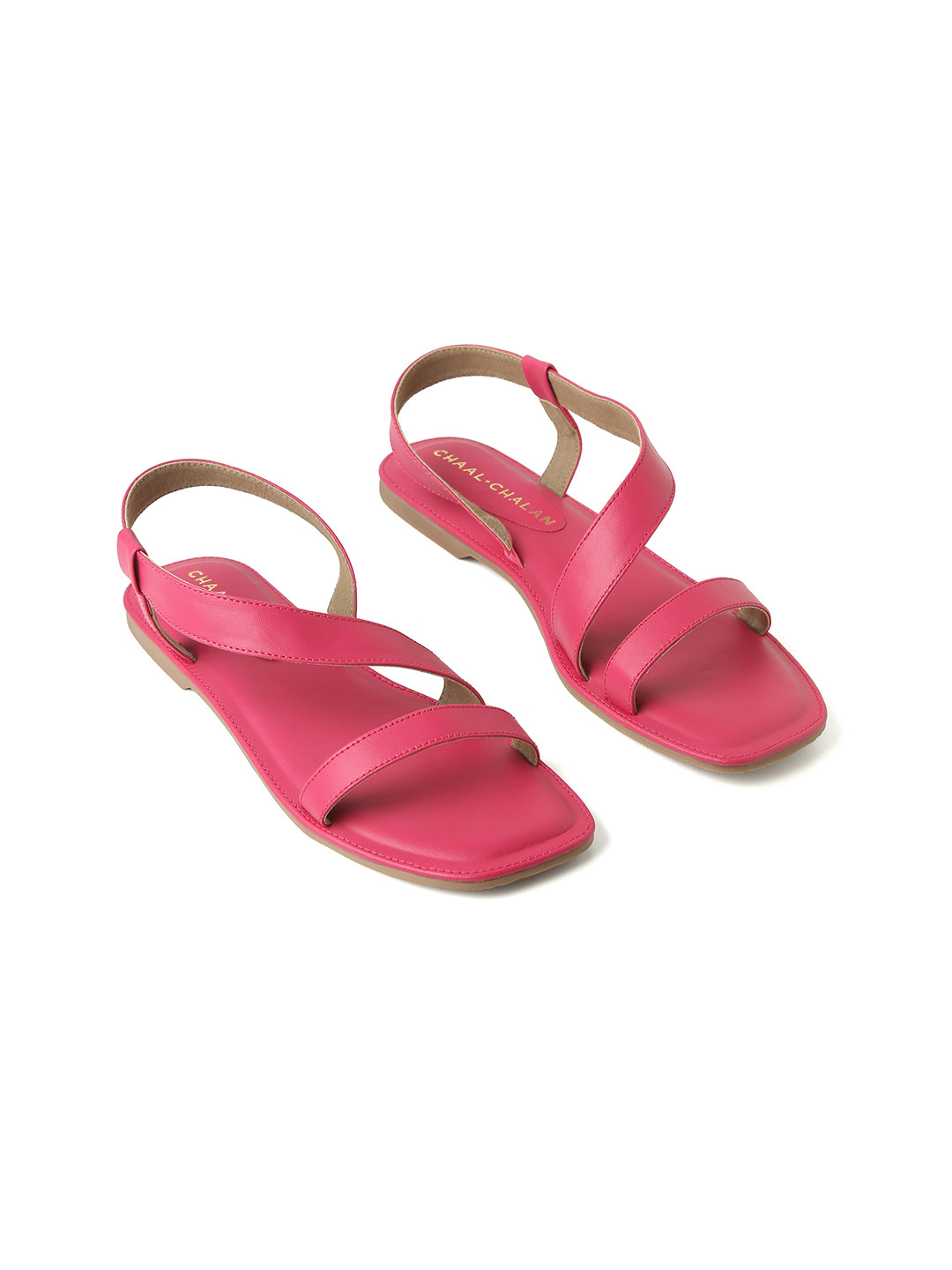CHAAL CHALAN Alora Pink Strap Flats