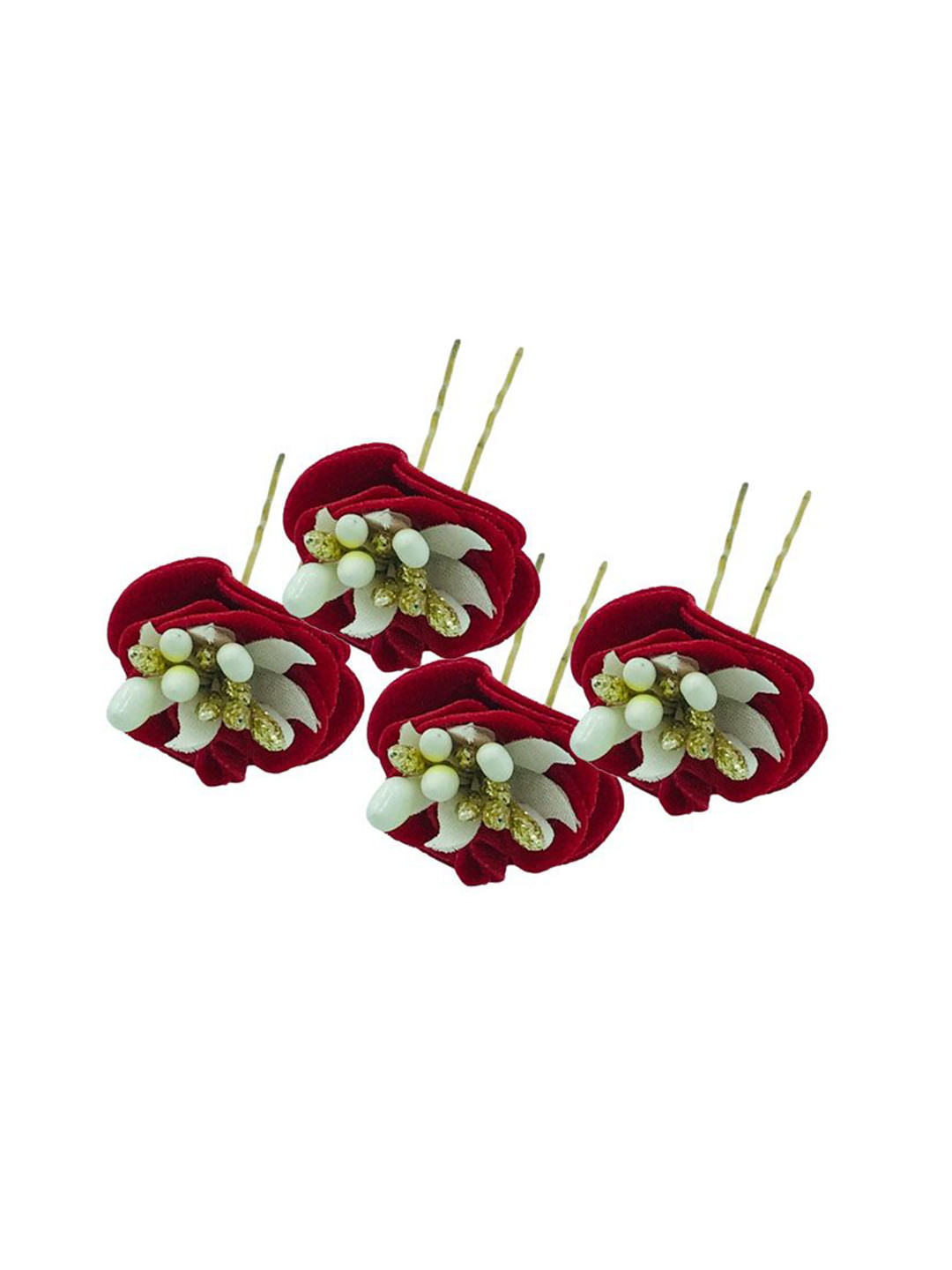 GADINFASHION Pack of 04 Flower pin Comb Pin Juda Pin