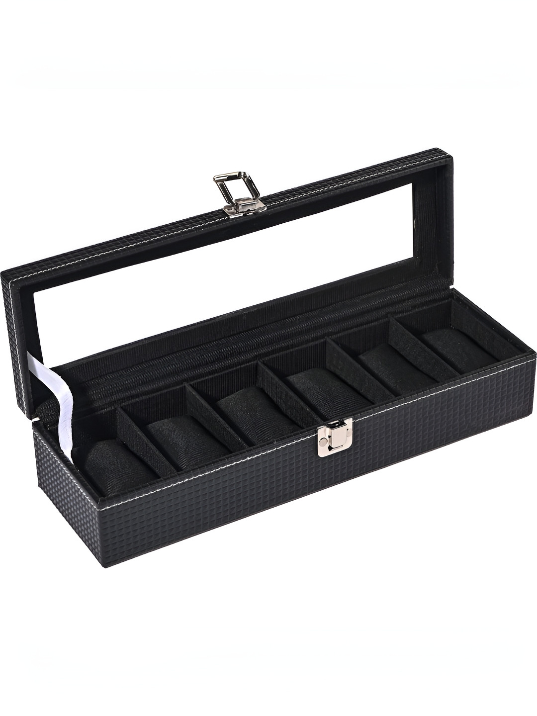Myntra Elegant Homes Black Premium Faux Leather 6 Slots Watch Organisers Storage Box