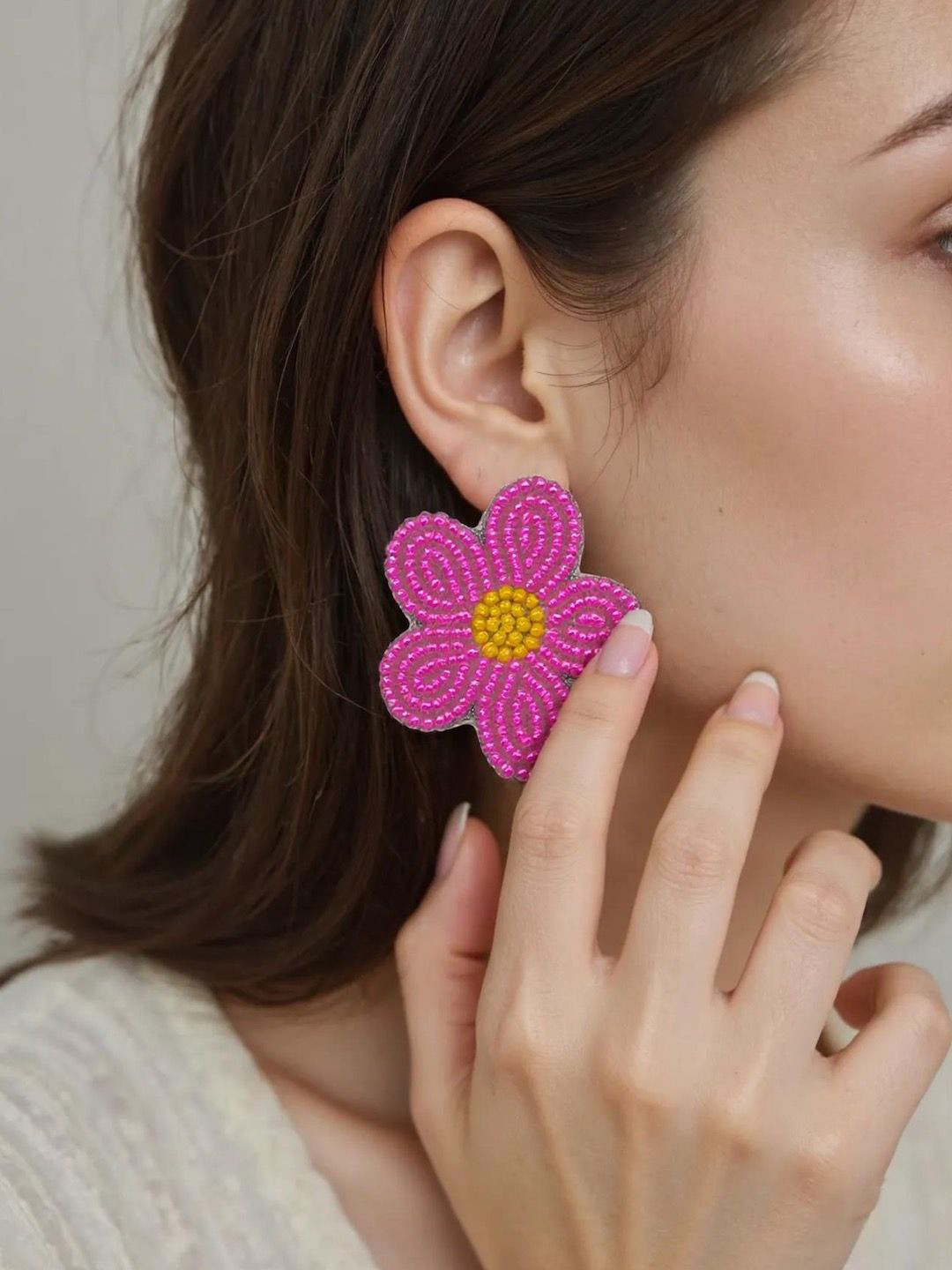 Digital Dress Room Floral Studs Earrings
