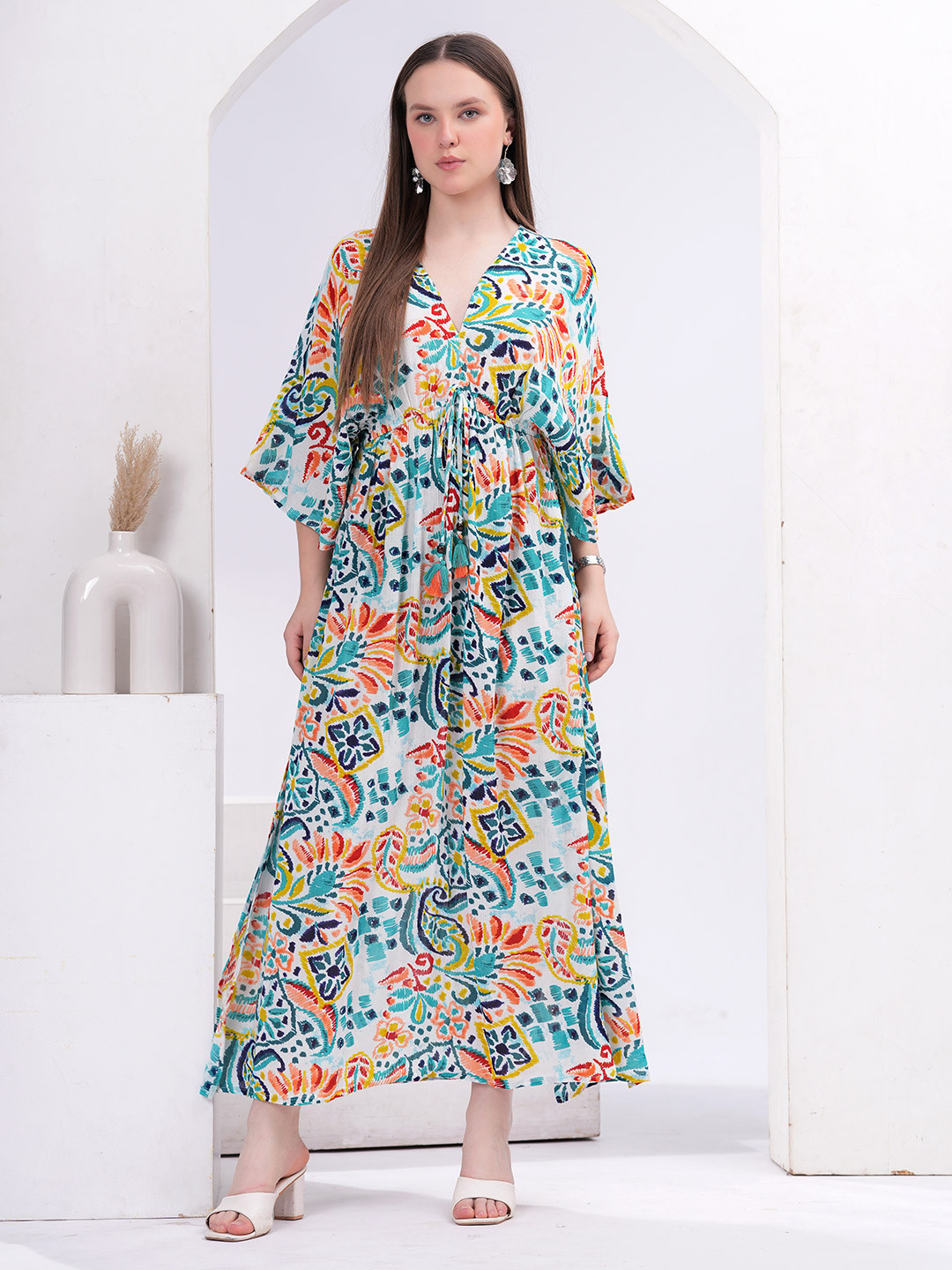 Sencei Print Fit & Flare Maxi Dress