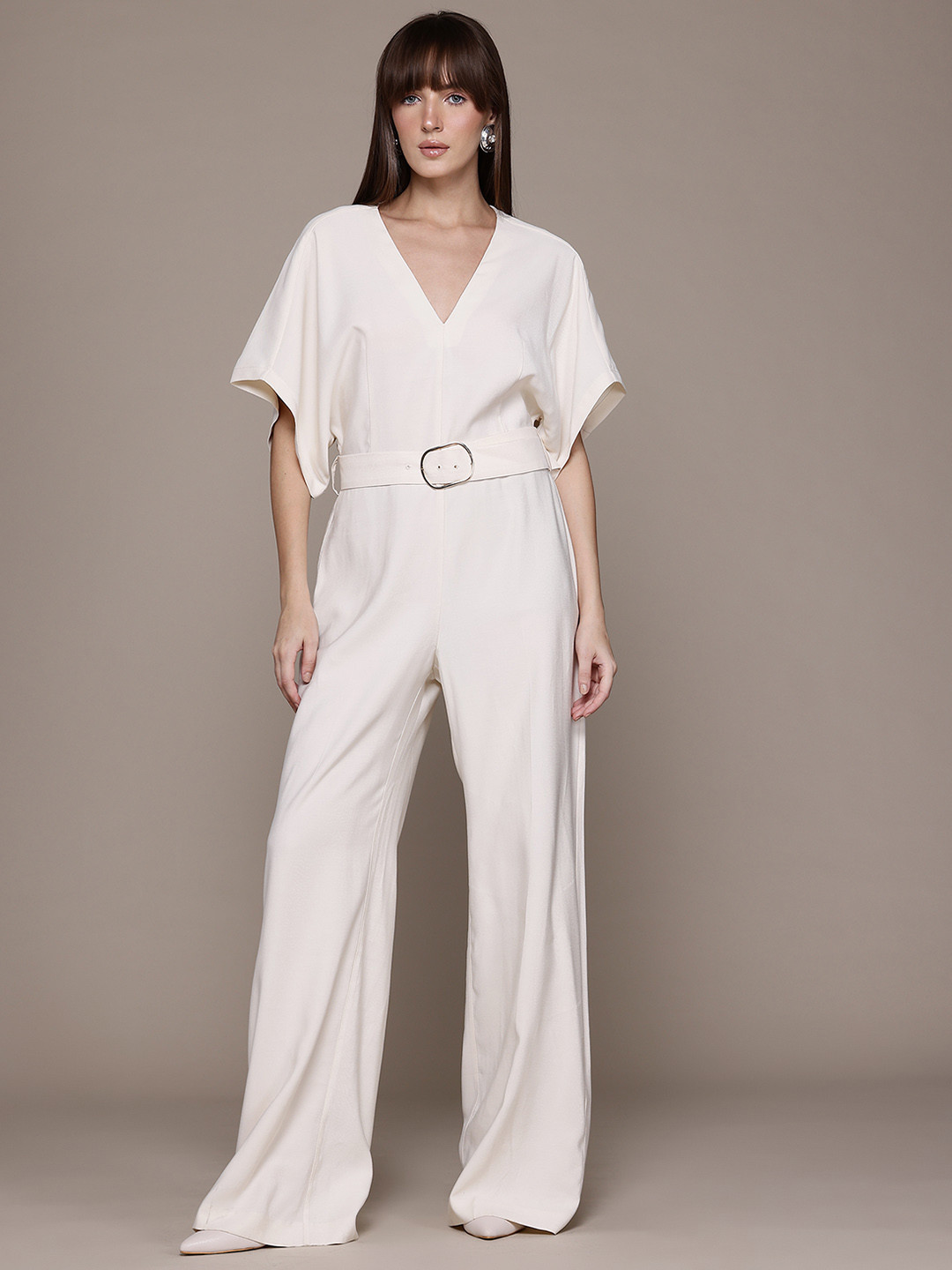 MANGO Belted Basic Jumpsuit