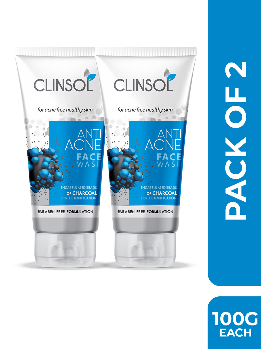 Leeford Clinsol Set of 2 Anti Acne Face Wash - 100g Each