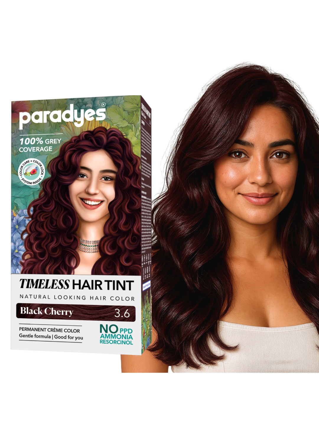 Paradyes Timeless Hair Tint Natural Looking Hair Color- 160 g- Black Cherry