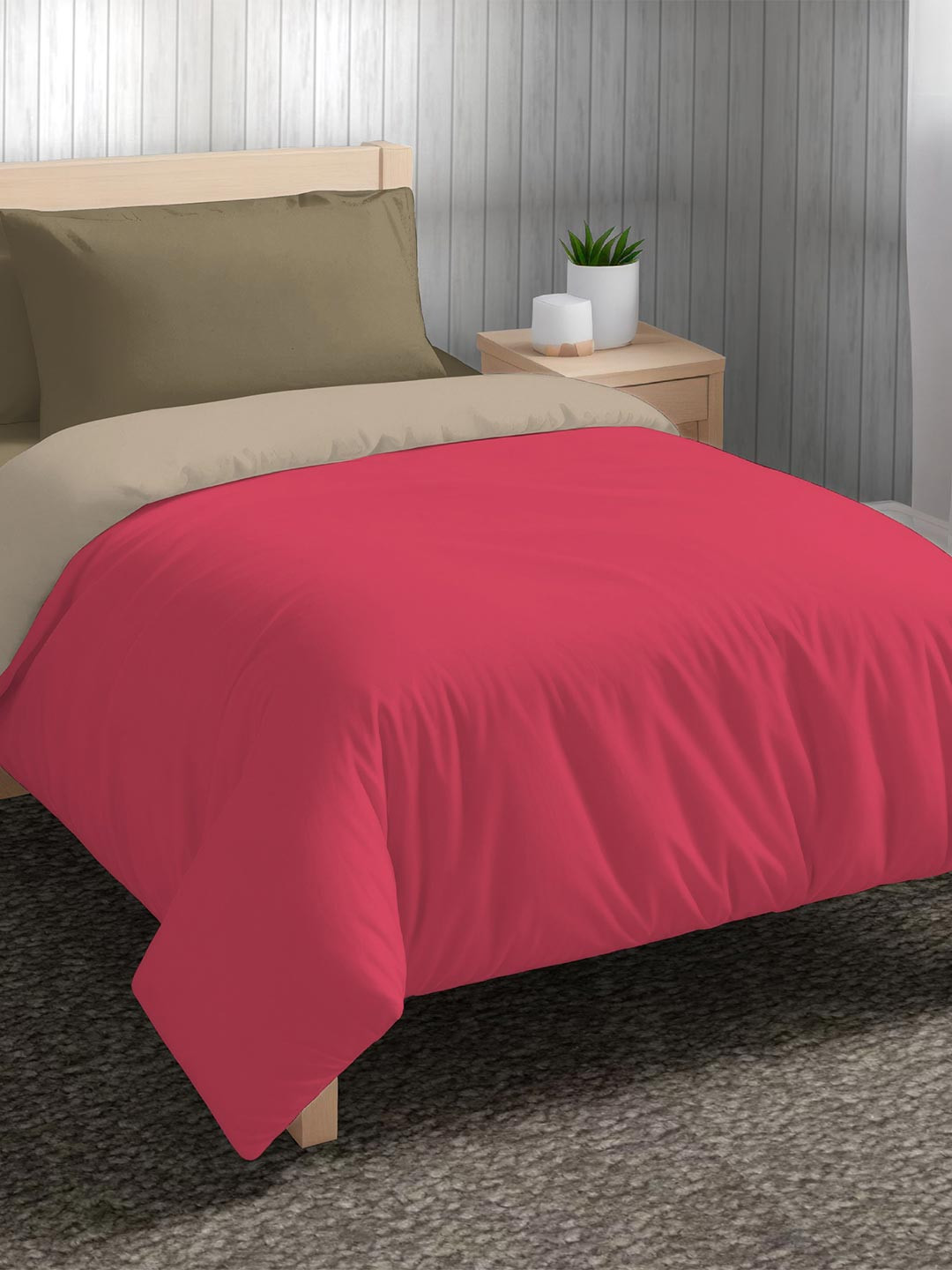 The Happy Pod Red Microfiber AC Room 150 GSM Single Bed Comforter