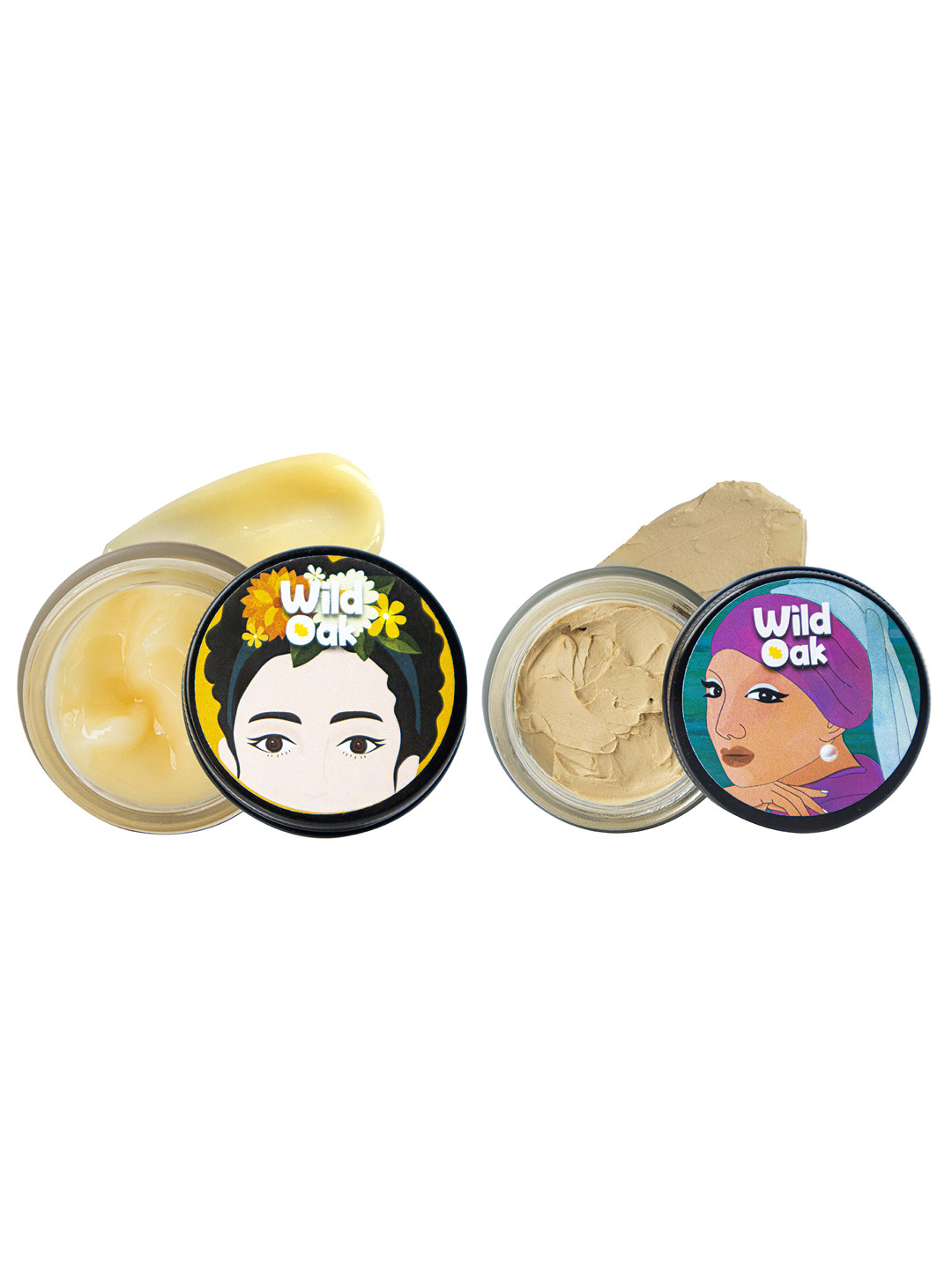 Wild Oak Set of Mud Eye Mask & Kumkumadi Under Eye Gel for Dark Circles - 50 g each
