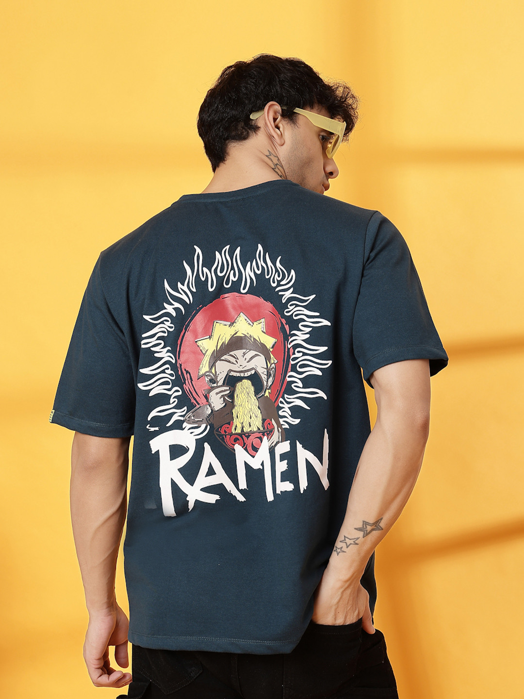 Rigo Unisex Naruto Graphic Printed Round Neck Cotton Oversized T-shirt