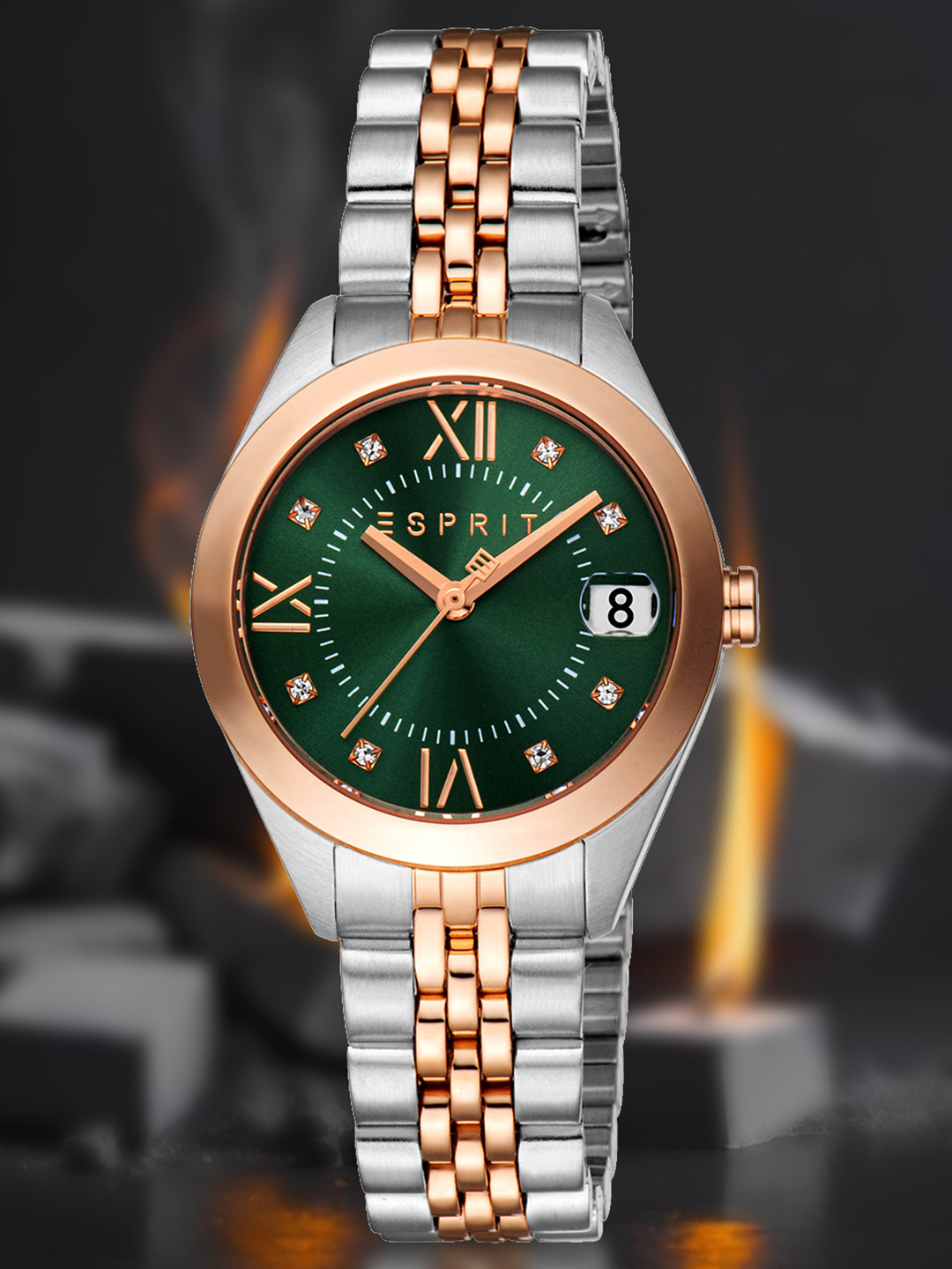 ESPRIT Madison Women Embellished Dial & Stainless Steel Straps Analogue Watch ES1L295M2065