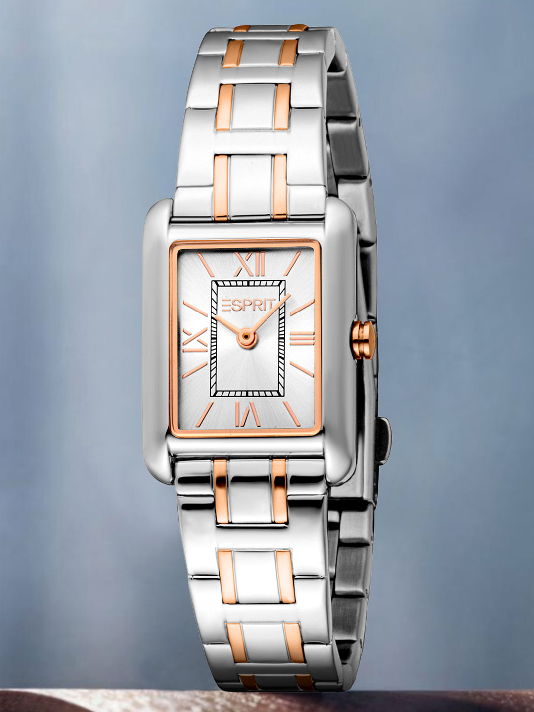 ESPRIT Women RectangularDial & Stainless Steel Straps Analogue Watch ES1L476M0095