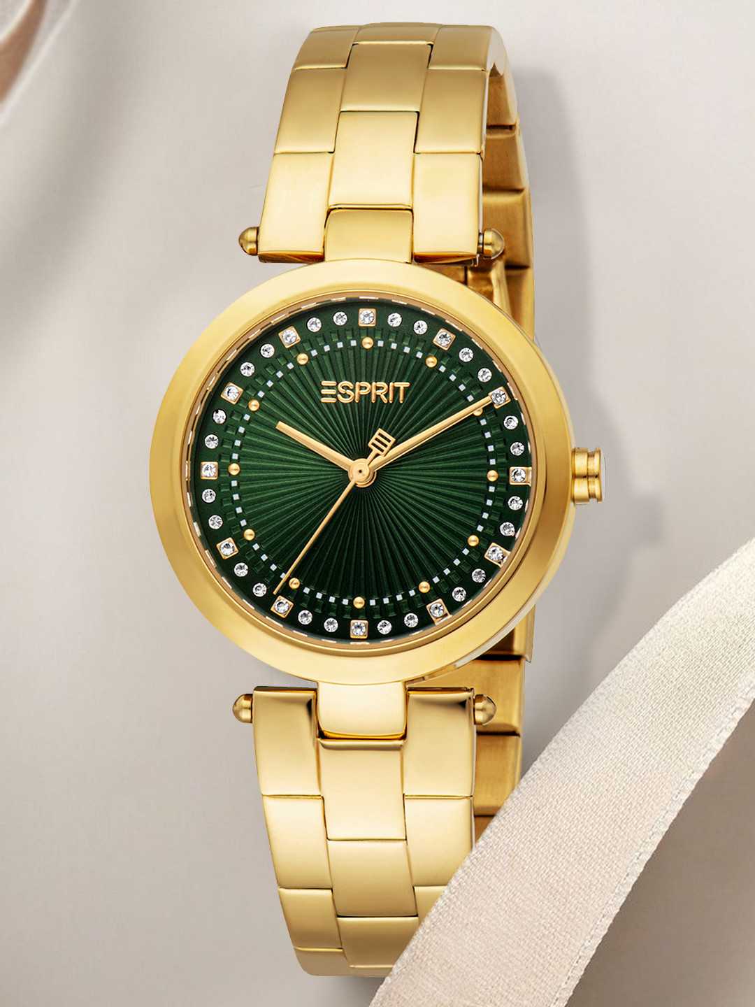 ESPRIT Autumn Women Embellished Dial & Stainless Steel Straps Analogue Watch ES1L455M0065