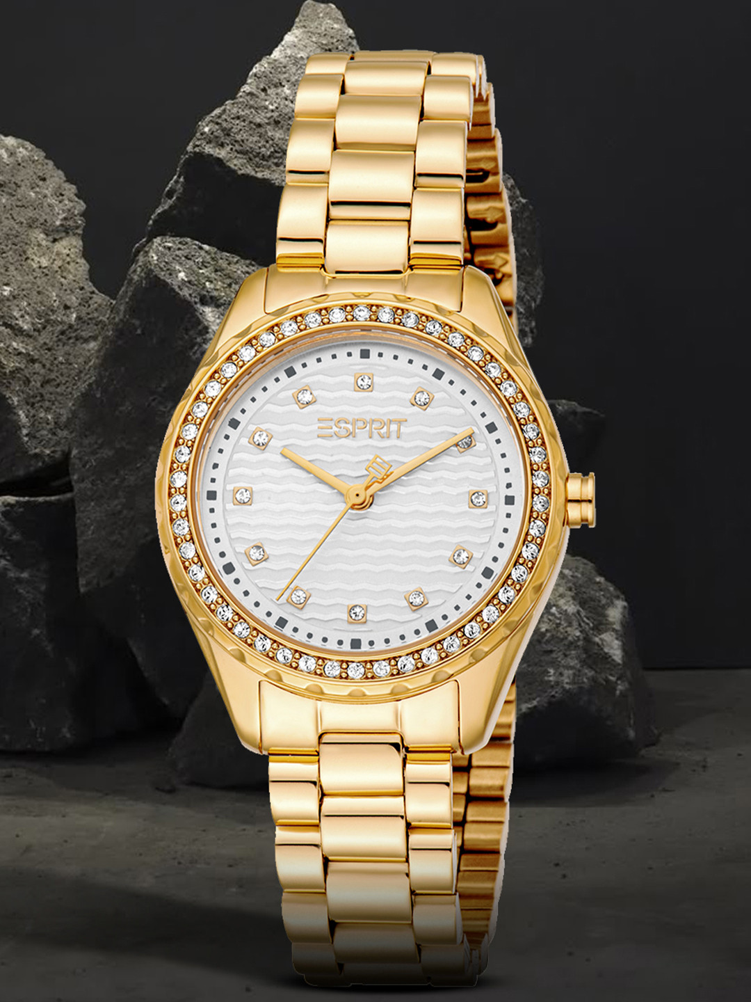 ESPRIT Women Embellished Dial & Stainless Steel Straps Analogue Watch ES1L452M0025
