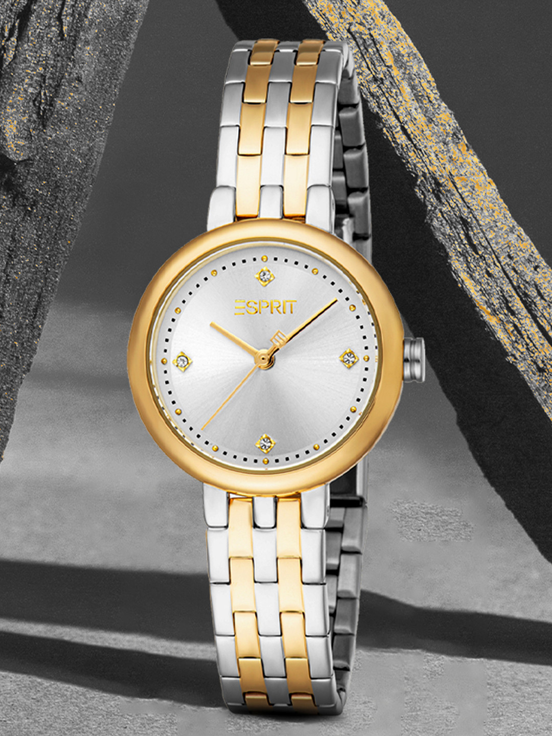 ESPRIT Women Embellished Dial & Stainless Steel Straps Analogue Watch ES1L451M0055