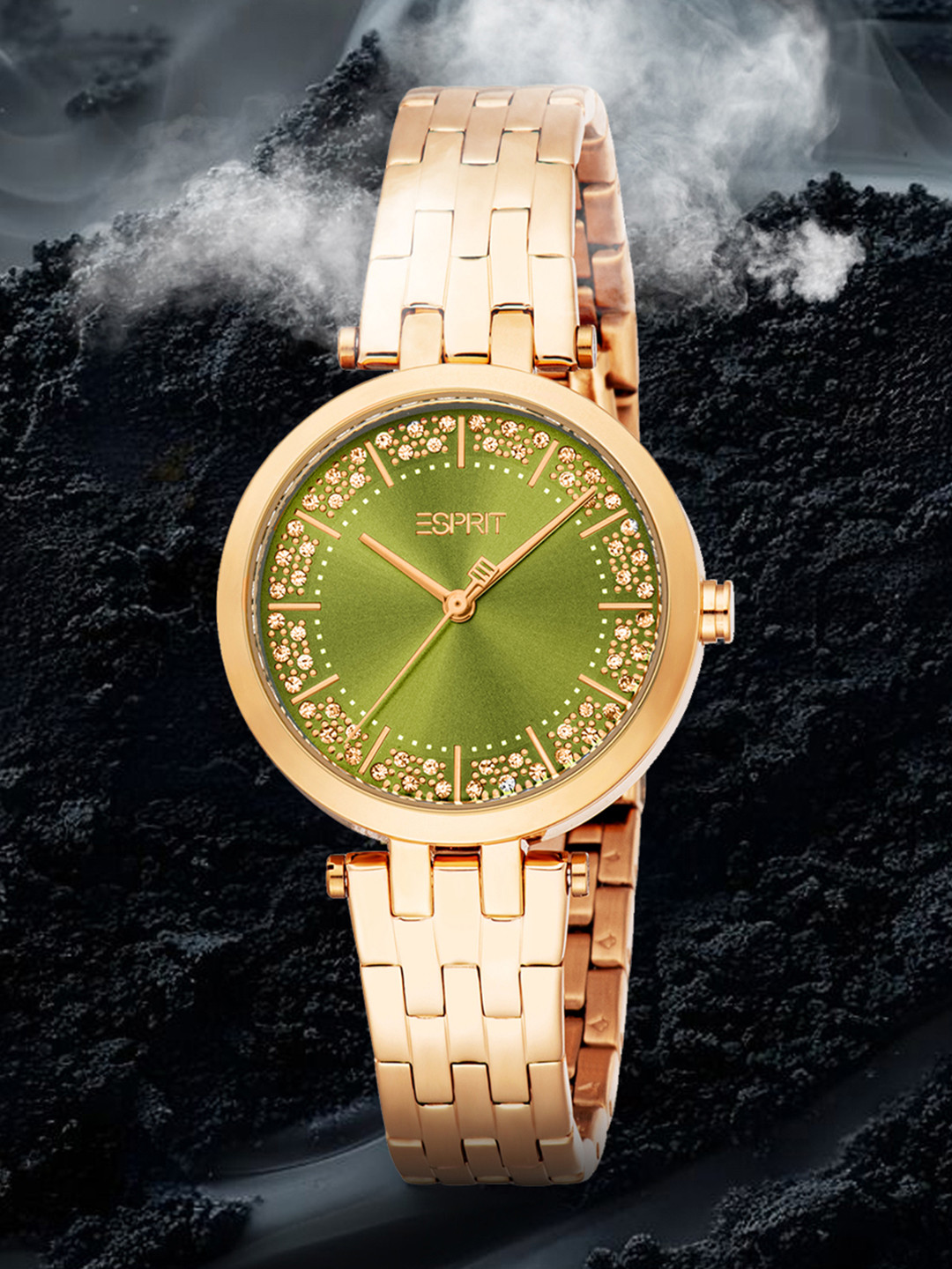 ESPRIT Maya Women Embellished Dial & Stainless Steel Straps Analogue Watch ES1L457M0045