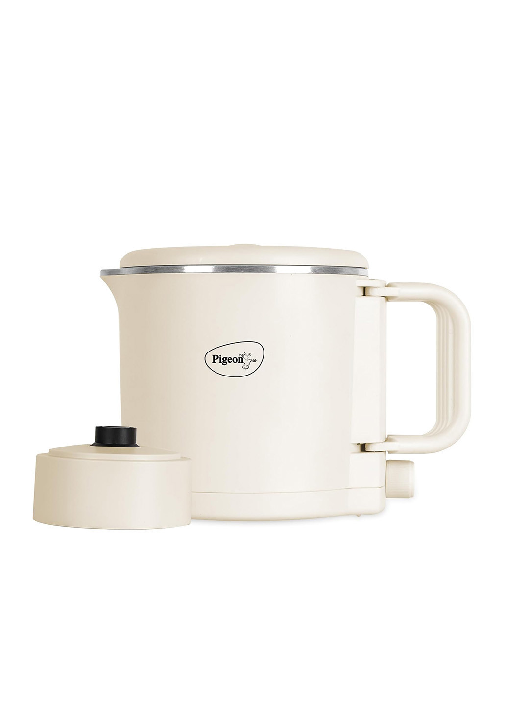 Pigeon PG Cream-Colored Stainless Steel Electric Compact Travel Kettle - 0.8 L