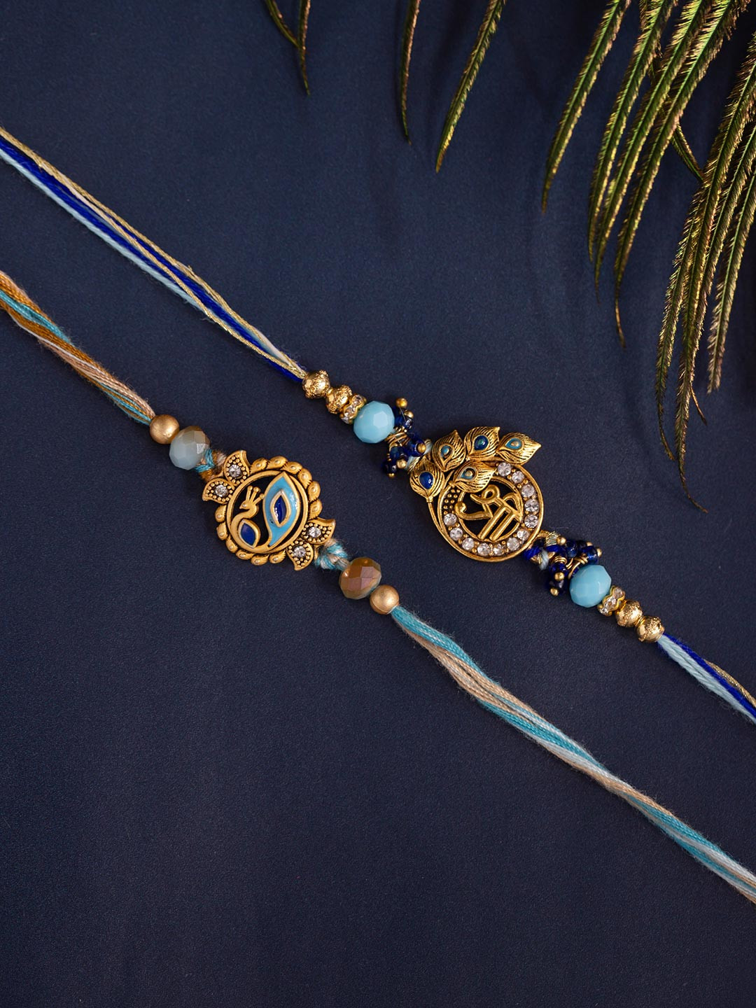 Divine Lord Shri Blessings Mor Pankh Rakhi Combo For Brother