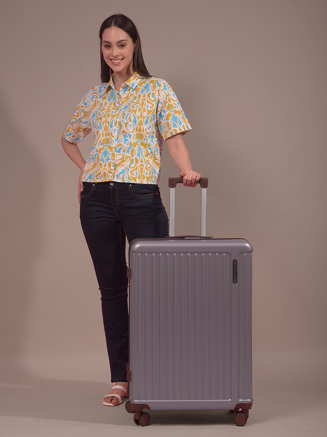 MOVE-MEANT TRAVEL FUN Textured Hard-Sided Medium Trolley Bag