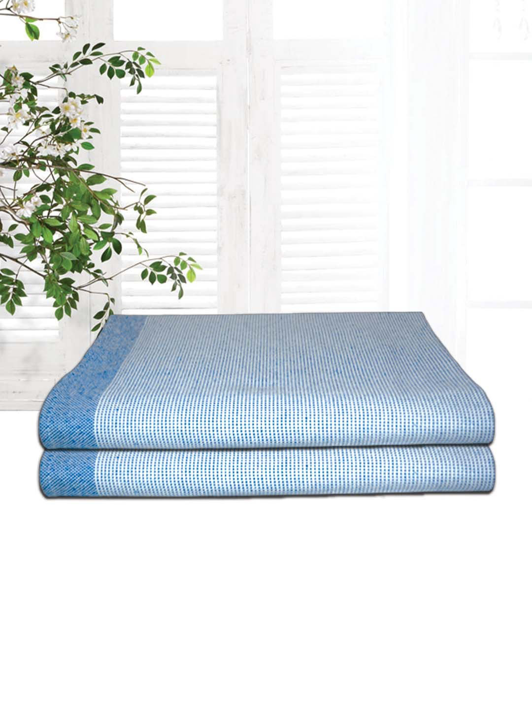 Athom Living Astar Blue 2 Pieces 210 GSM Cotton Bath Towels