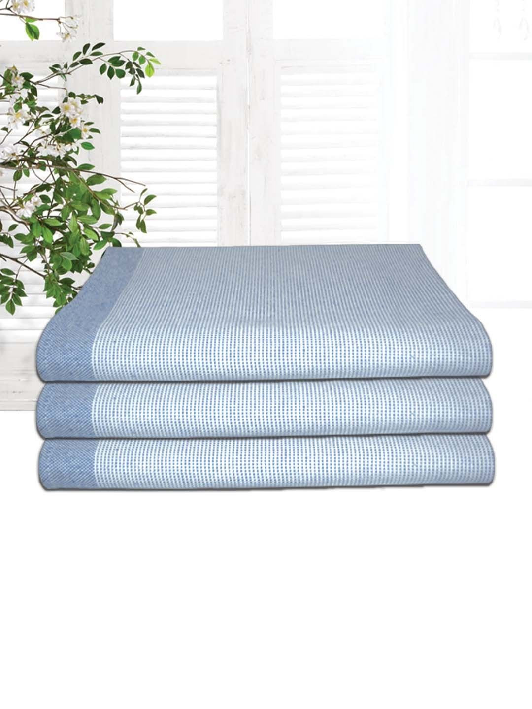 Athom Living Astar Blue 3 Pieces 210 GSM Cotton Bath Towels