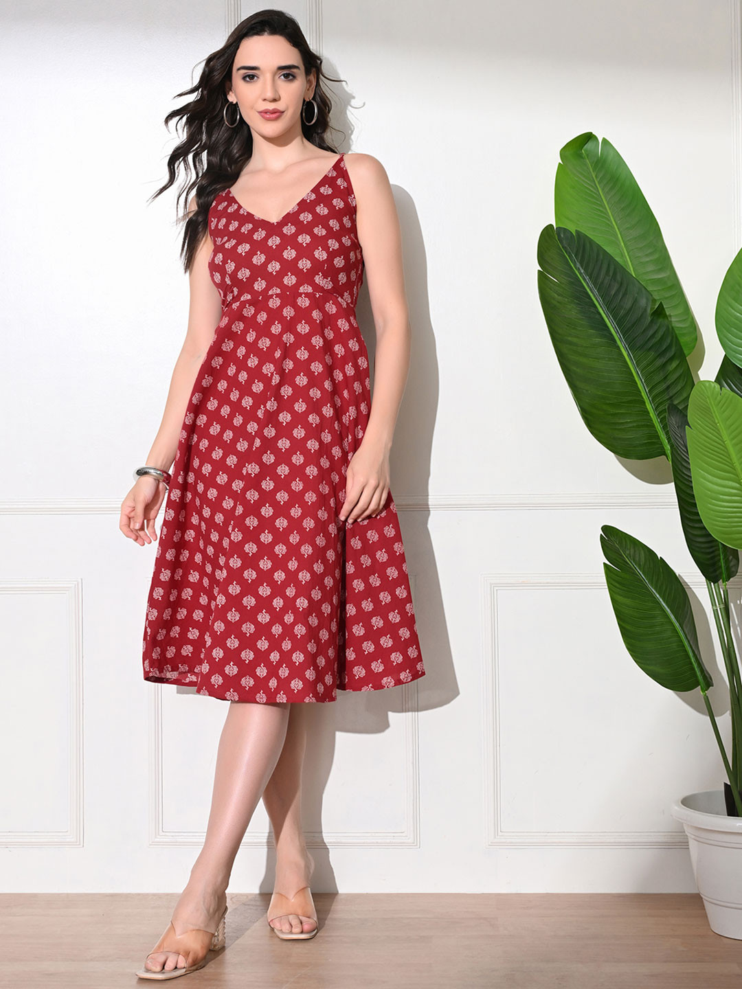 KALAMIR  Polka Dot Print A-Line Dress