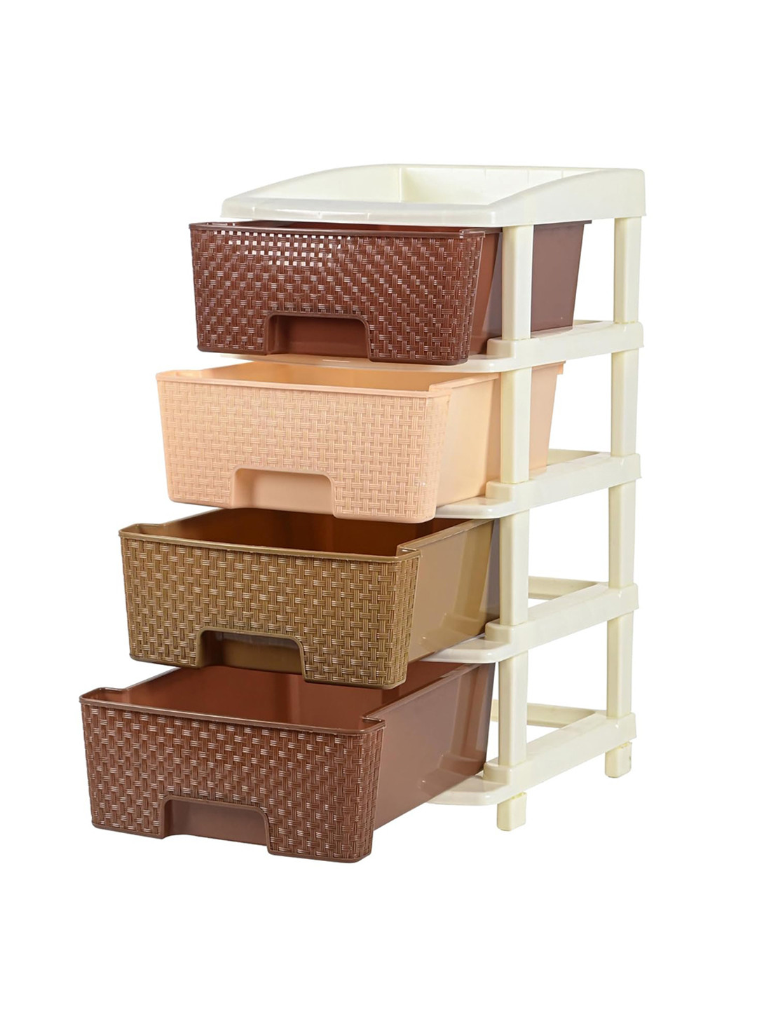 Aura Brown & Beige Modular 4-Layer Drawer Multi-Utility Organisers - 73 Ltr