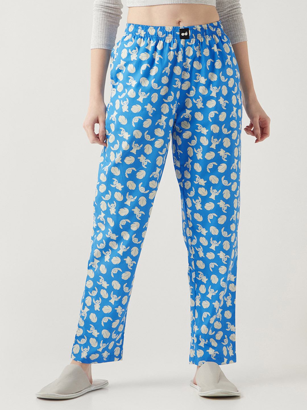 Bewakoof Women's Blue All Over Printed Lounge Pant