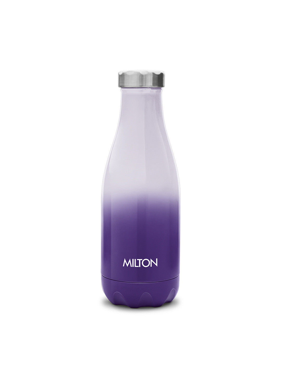Milton Prudent 350 White & Purple Stainless Steel Double Wall Vacuum Water Bottle 360 ml