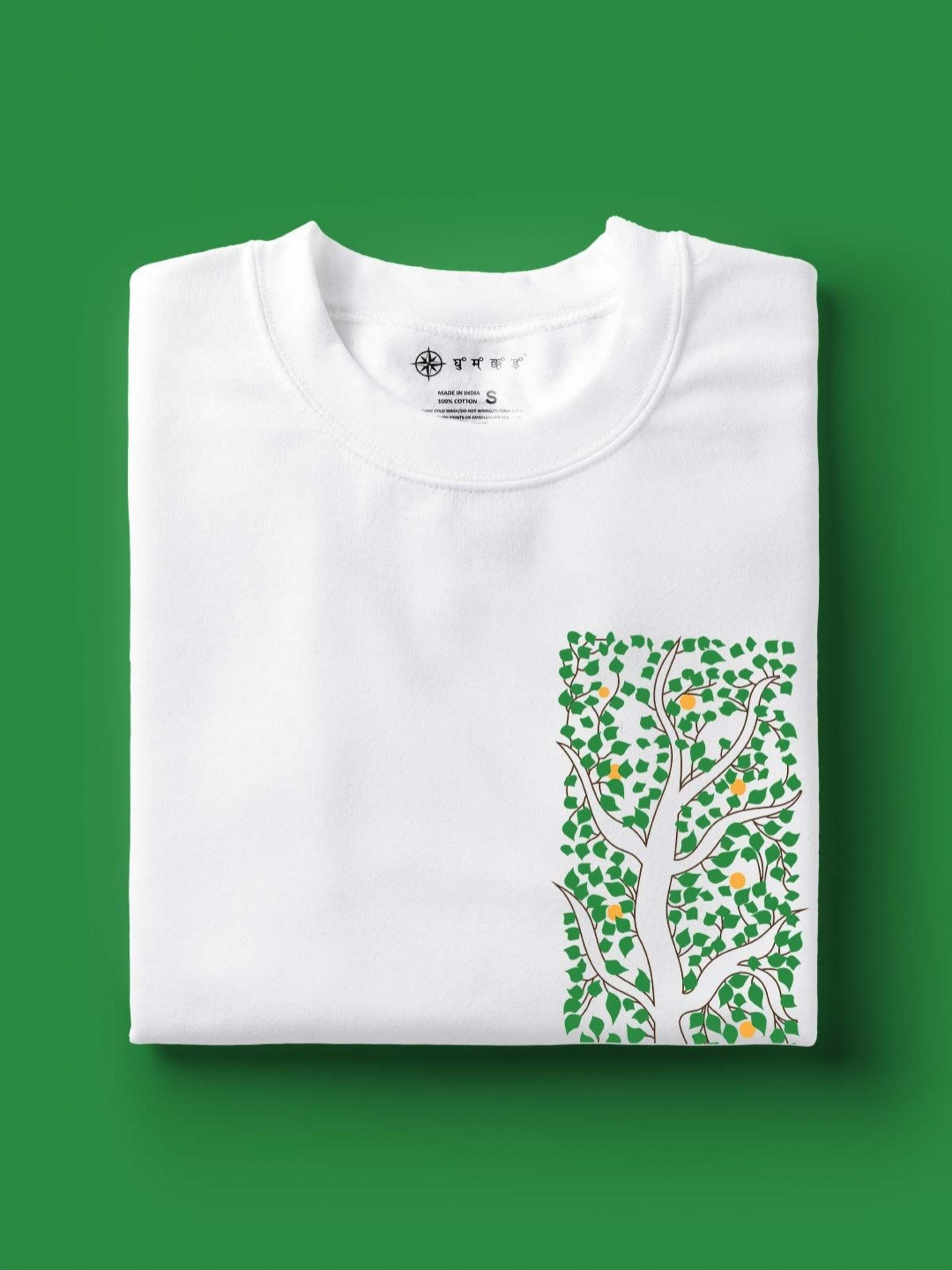 Ghumakkad Chipko Printed Round Neck Pure Cotton T-shirt
