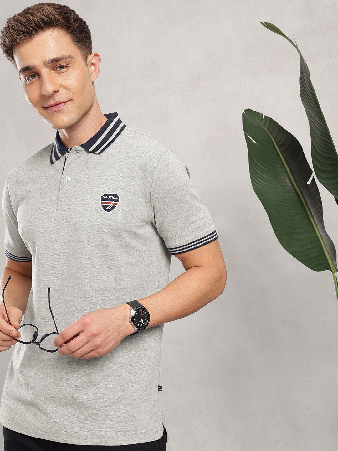 Nautica Men Logo Embroiderd Polo Collor T-Shirt